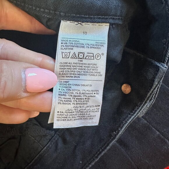 OLD NAVY Rockstar Skinny Ankle Distressed Black Denim Jeans Size 10 - Picture 11 of 12